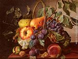 Fruit Canvas Paintings - A Still Life With A Basket Of Fruit